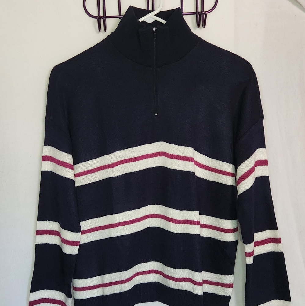 Women's Navy Striped Sweater BP Size M